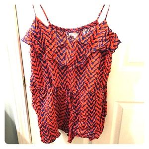 Charlotte Russe xl romper red and navy